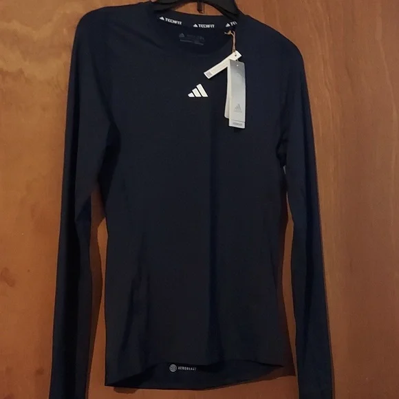 Adidas Men's Techfit Performance Long-Sleeve Training T-Shirt - Legend Ink - Picture 4 of 6